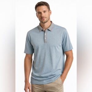 Travis Mathew Men’s Polo Shirt Medium Blue Pima Cotton Golf Casual M